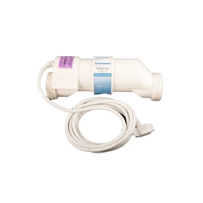 Cellule originale T-Cell-3 Turbo Cell pour électrolyseur au sel Hayward Aquarite / Pro – piscine jusqu’à 60 m³ - 7 plaques – prise rectangulaire – corps opaque blanc | HAY-3E-C7P_O