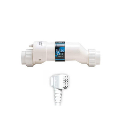 Cellule originale T-Cell-15 Turbo Cell pour électrolyseur au sel Hayward Aquarite / Pro – piscine jusqu’à 150 m³ - 13 plaques – prise rectangulaire – corps opaque blanc | HAY-15E-C13P_O