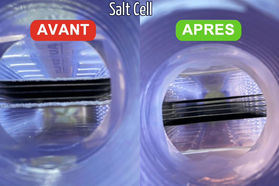 Nettoyer cellule electrolyseur piscine entartree usée resultat avant apres nettoyage calcaire